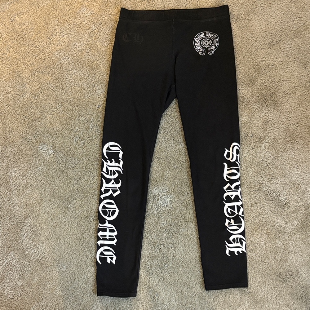 Chrome Hearts Black and White Logo Leggings